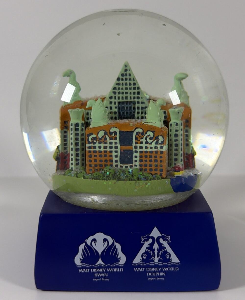 Disney World Swan And Dolphin Hotel Resort Snow Globe